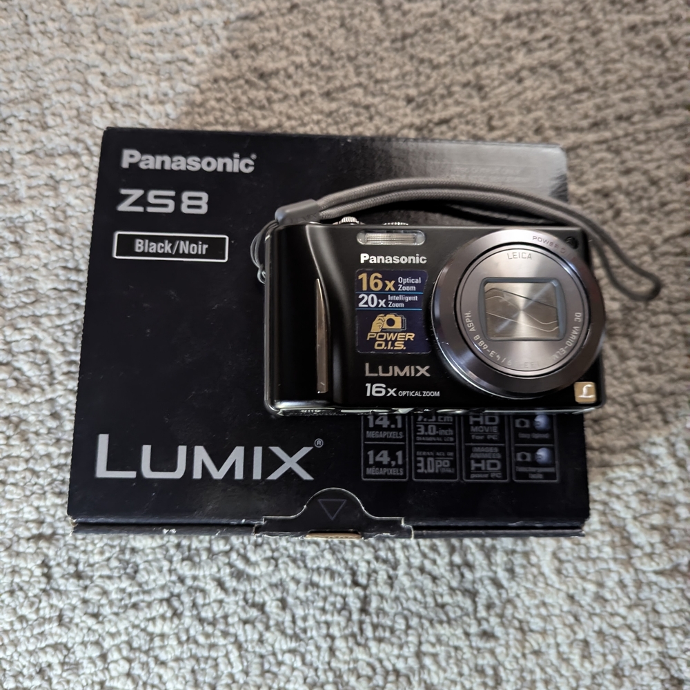 Panasonic Lumix ZS8 Black Digital Camera